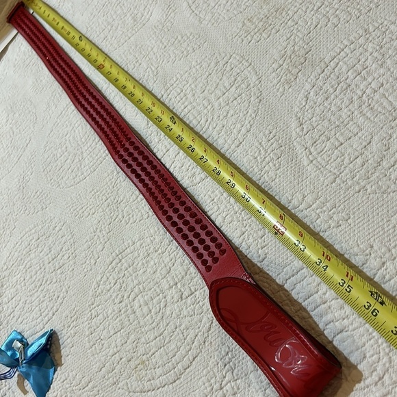 Christian Louboutin Red leather spike belt. NWT. Luxury Retro Studded Accessory main image 10